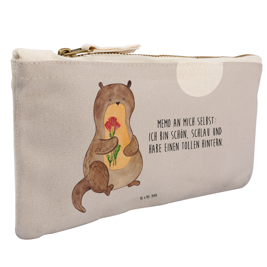 Schminktasche Otter Blumenstrauß Schminktasche, Kosmetiktasche, Kosmetikbeutel, Stiftemäppchen, Etui, Federmappe, Makeup, XXL, Schminketui, Kosmetiketui, Schlamperetui, Otter, Fischotter, Seeotter, Otter Seeotter See Otter