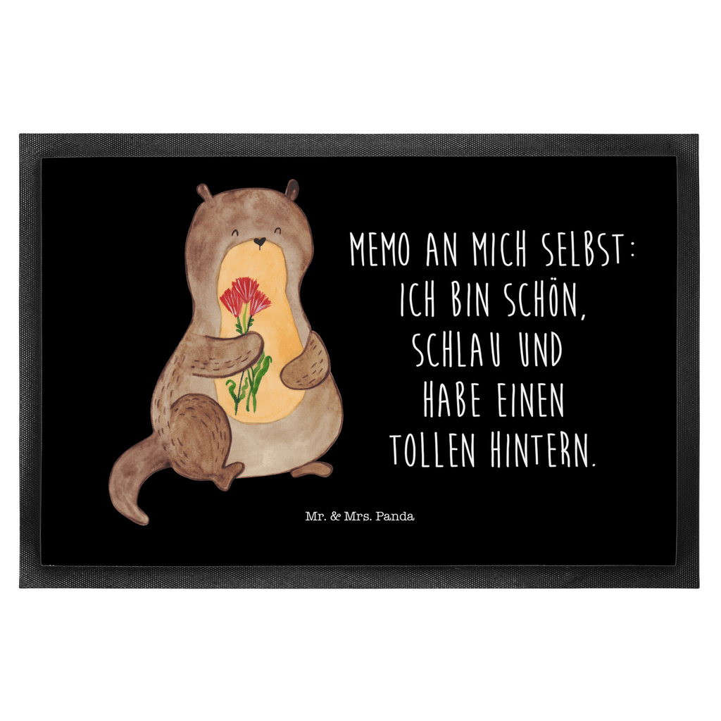 Fußmatte Otter Blumenstrauß Otter Seeotter See Otter Türvorleger, Schmutzmatte, Fußabtreter, Matte, Schmutzfänger, Fußabstreifer, Schmutzfangmatte, Türmatte, Motivfußmatte,  Haustürmatte, Vorleger  Otter,  Fischotter,  Seeotter