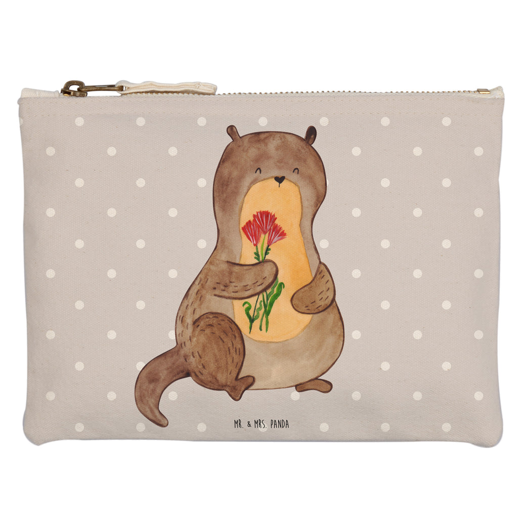 Schminktasche Otter Blumenstrauß Schminktasche, Kosmetiktasche, Kosmetikbeutel, Stiftemäppchen, Etui, Federmappe, Makeup, XXL, Schminketui, Kosmetiketui, Schlamperetui, Otter, Fischotter, Seeotter, Otter Seeotter See Otter