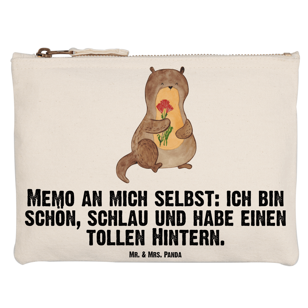 Schminktasche Otter Blumenstrauß Schminktasche, Kosmetiktasche, Kosmetikbeutel, Stiftemäppchen, Etui, Federmappe, Makeup, XXL, Schminketui, Kosmetiketui, Schlamperetui, Otter, Fischotter, Seeotter, Otter Seeotter See Otter