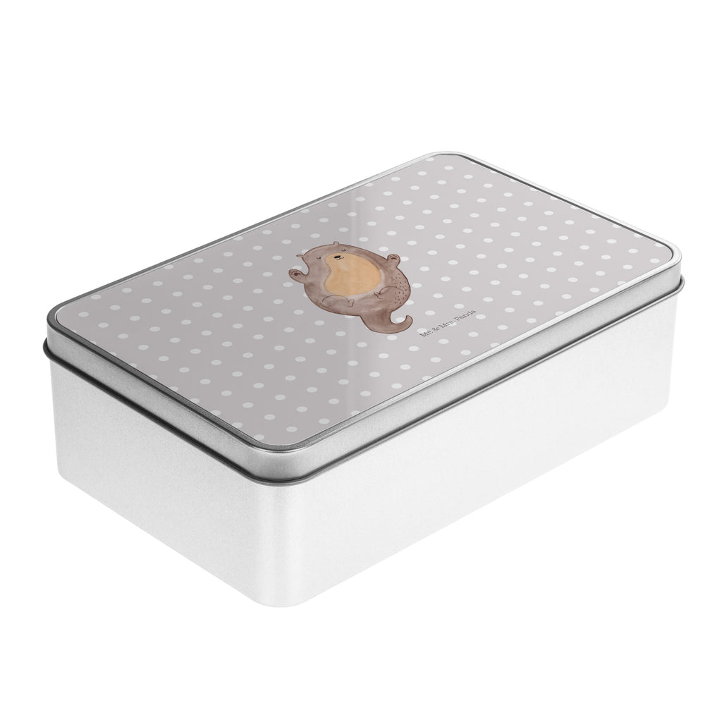 Metalldose rechteckig Otter Umarmen Blechdose, Metalldose, Blechbox, Container, Keksdose, Vorratsdose, Vorratsbox, Döschen, Versperbox, Vesperdose, Aufbewahrungsdose, Aufbewahrungsbox, Aluminiumdose, Dose, Otter, Fischotter, Seeotter, Otter Seeotter See Otter