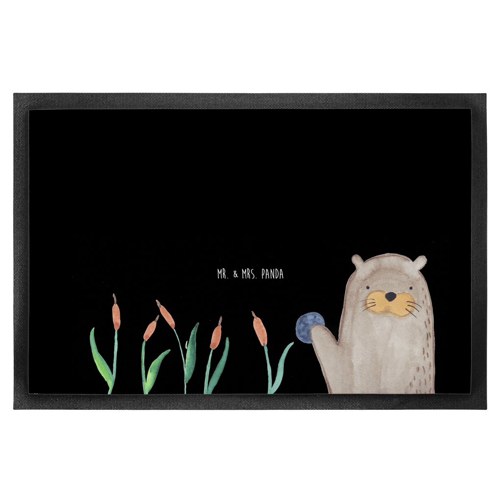 Fußmatte Otter mit Stein Otter Seeotter See Otter Türvorleger, Schmutzmatte, Fußabtreter, Matte, Schmutzfänger, Fußabstreifer, Schmutzfangmatte, Türmatte, Motivfußmatte,  Haustürmatte, Vorleger  Otter,  Fischotter,  Seeotter