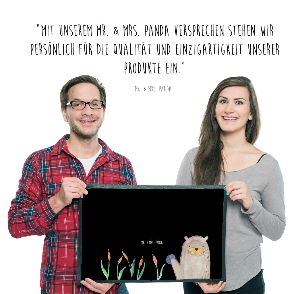 Fußmatte Otter mit Stein Otter Seeotter See Otter Türvorleger, Schmutzmatte, Fußabtreter, Matte, Schmutzfänger, Fußabstreifer, Schmutzfangmatte, Türmatte, Motivfußmatte,  Haustürmatte, Vorleger  Otter,  Fischotter,  Seeotter