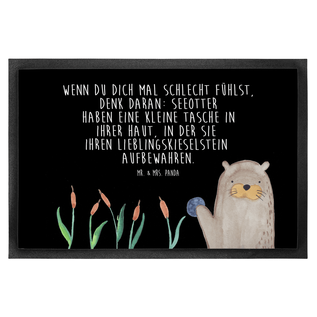 Fußmatte Otter mit Stein Otter Seeotter See Otter Türvorleger, Schmutzmatte, Fußabtreter, Matte, Schmutzfänger, Fußabstreifer, Schmutzfangmatte, Türmatte, Motivfußmatte,  Haustürmatte, Vorleger  Otter,  Fischotter,  Seeotter