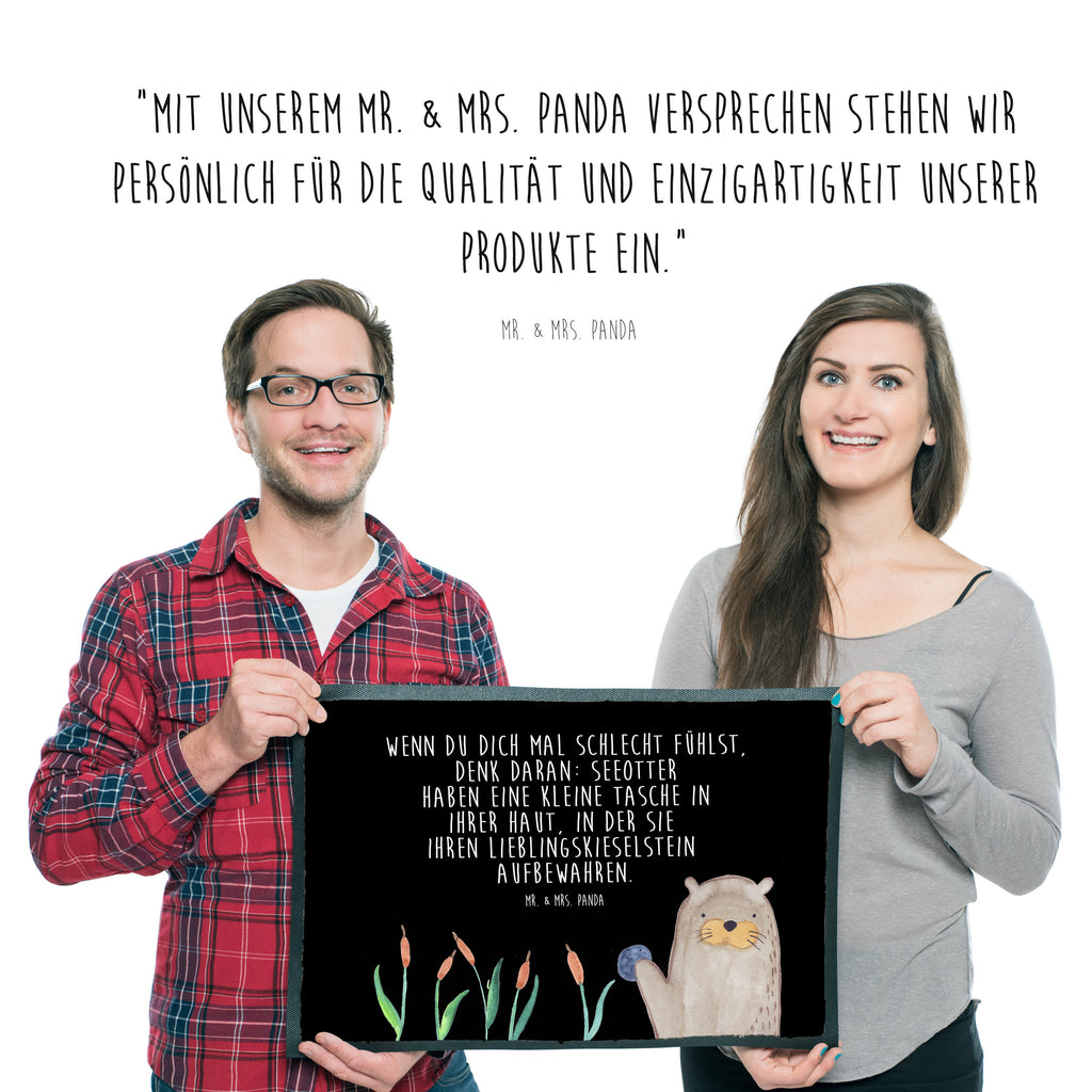 Fußmatte Otter mit Stein Otter Seeotter See Otter Türvorleger, Schmutzmatte, Fußabtreter, Matte, Schmutzfänger, Fußabstreifer, Schmutzfangmatte, Türmatte, Motivfußmatte,  Haustürmatte, Vorleger  Otter,  Fischotter,  Seeotter