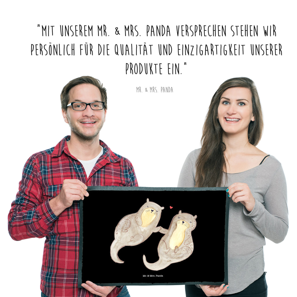 Fußmatte Otter händchenhaltend Otter Seeotter See Otter Türvorleger, Schmutzmatte, Fußabtreter, Matte, Schmutzfänger, Fußabstreifer, Schmutzfangmatte, Türmatte, Motivfußmatte,  Haustürmatte, Vorleger  Otter,  Fischotter,  Seeotter