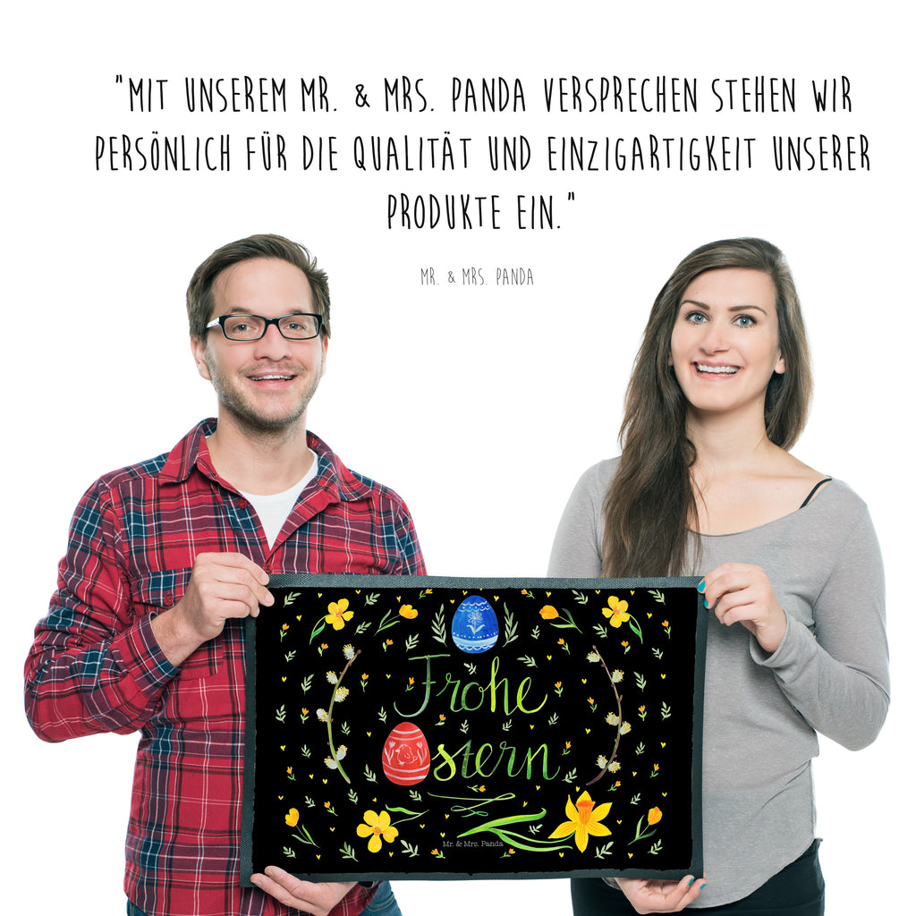 Fußmatte Frohe Ostern Ostern, Frohe Ostern, Ostergrüße, Osterblume, Osterei, bemalte Ostereier, Weidenkätzchen. Lettering Türvorleger, Schmutzmatte, Fußabtreter, Matte, Schmutzfänger, Fußabstreifer, Schmutzfangmatte, Türmatte, Motivfußmatte,  Haustürmatte, Vorleger  Ostern, Osterhase, Ostergeschenke, Osternest, Osterdeko, Geschenk zu Ostern