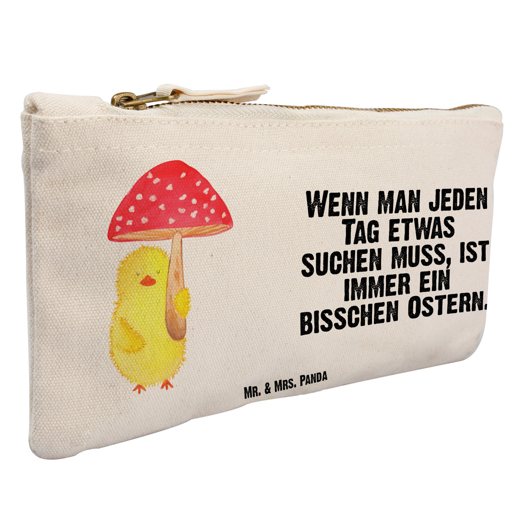 Schminktasche Küken Fliegenpilz Schminktasche, Kosmetiktasche, Kosmetikbeutel, Stiftemäppchen, Etui, Federmappe, Makeup, XXL, Schminketui, Kosmetiketui, Schlamperetui, Ostern, Osterhase, Ostergeschenke, Osternest, Osterdeko, Geschenk zu Ostern, Küken, Fliegenpilz, Glückspilz, Frohe Ostern, Ostergrüße