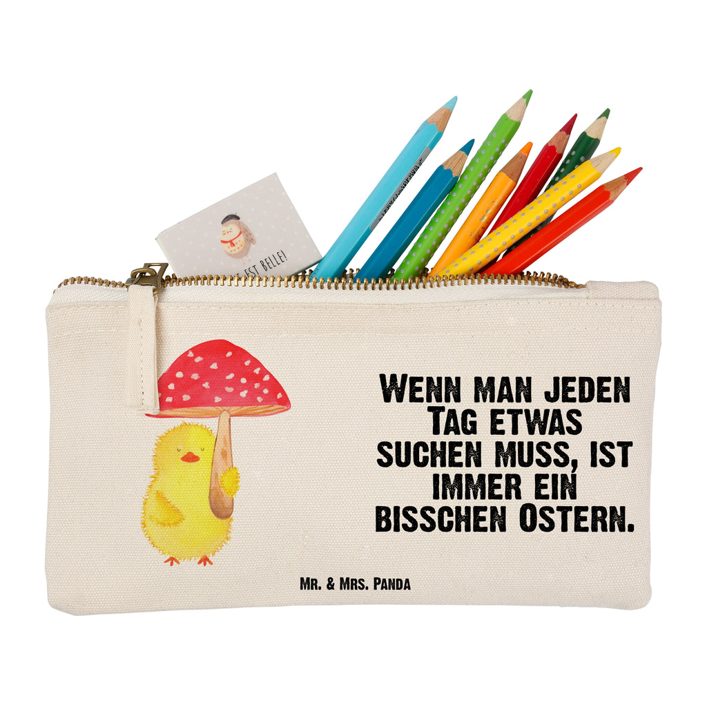 Schminktasche Küken Fliegenpilz Schminktasche, Kosmetiktasche, Kosmetikbeutel, Stiftemäppchen, Etui, Federmappe, Makeup, XXL, Schminketui, Kosmetiketui, Schlamperetui, Ostern, Osterhase, Ostergeschenke, Osternest, Osterdeko, Geschenk zu Ostern, Küken, Fliegenpilz, Glückspilz, Frohe Ostern, Ostergrüße