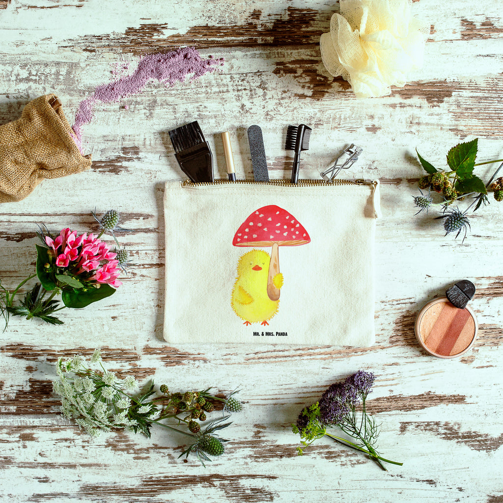Schminktasche Küken Fliegenpilz Schminktasche, Kosmetiktasche, Kosmetikbeutel, Stiftemäppchen, Etui, Federmappe, Makeup, XXL, Schminketui, Kosmetiketui, Schlamperetui, Ostern, Osterhase, Ostergeschenke, Osternest, Osterdeko, Geschenk zu Ostern, Küken, Fliegenpilz, Glückspilz, Frohe Ostern, Ostergrüße