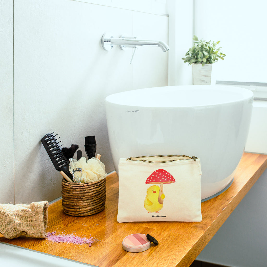 Schminktasche Küken Fliegenpilz Schminktasche, Kosmetiktasche, Kosmetikbeutel, Stiftemäppchen, Etui, Federmappe, Makeup, XXL, Schminketui, Kosmetiketui, Schlamperetui, Ostern, Osterhase, Ostergeschenke, Osternest, Osterdeko, Geschenk zu Ostern, Küken, Fliegenpilz, Glückspilz, Frohe Ostern, Ostergrüße