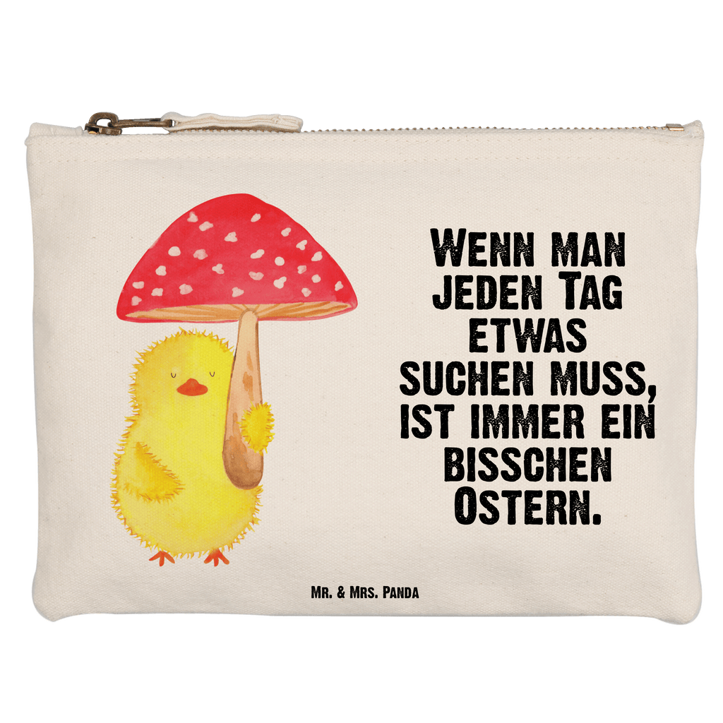 Schminktasche Küken Fliegenpilz Schminktasche, Kosmetiktasche, Kosmetikbeutel, Stiftemäppchen, Etui, Federmappe, Makeup, XXL, Schminketui, Kosmetiketui, Schlamperetui, Ostern, Osterhase, Ostergeschenke, Osternest, Osterdeko, Geschenk zu Ostern, Küken, Fliegenpilz, Glückspilz, Frohe Ostern, Ostergrüße