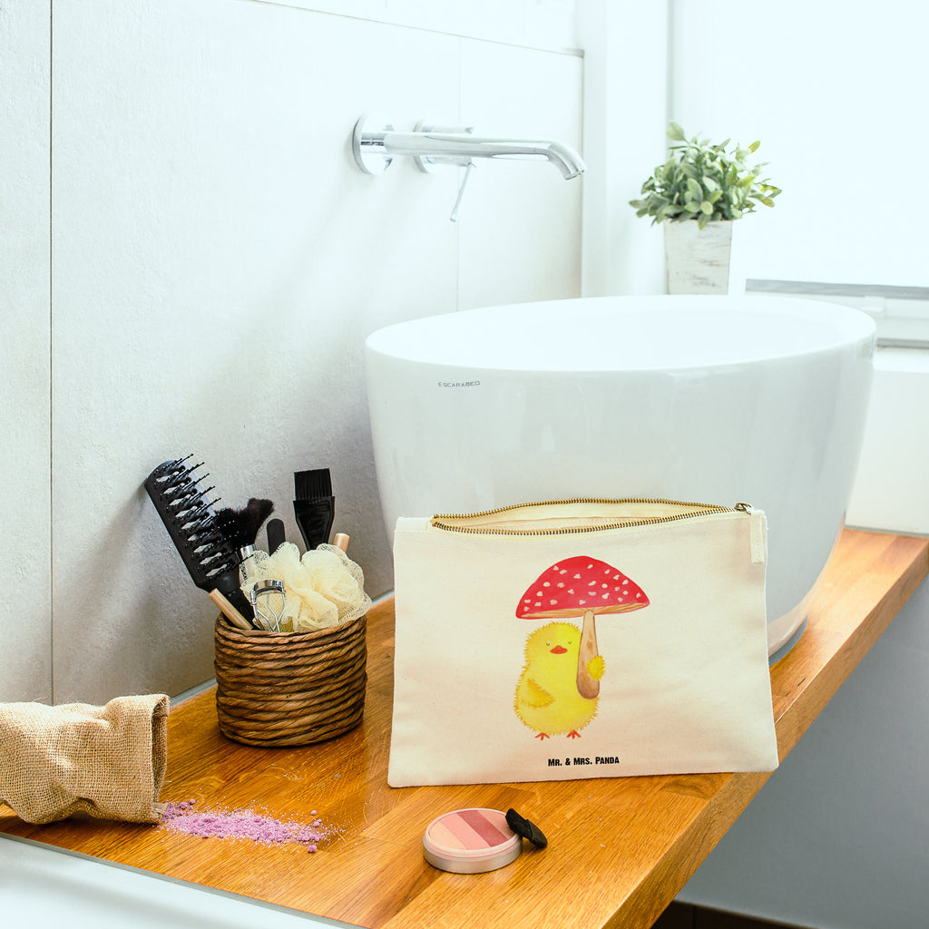 Schminktasche Küken Fliegenpilz Schminktasche, Kosmetiktasche, Kosmetikbeutel, Stiftemäppchen, Etui, Federmappe, Makeup, XXL, Schminketui, Kosmetiketui, Schlamperetui, Ostern, Osterhase, Ostergeschenke, Osternest, Osterdeko, Geschenk zu Ostern, Küken, Fliegenpilz, Glückspilz, Frohe Ostern, Ostergrüße