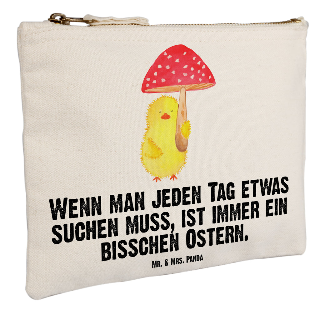 Schminktasche Küken Fliegenpilz Schminktasche, Kosmetiktasche, Kosmetikbeutel, Stiftemäppchen, Etui, Federmappe, Makeup, XXL, Schminketui, Kosmetiketui, Schlamperetui, Ostern, Osterhase, Ostergeschenke, Osternest, Osterdeko, Geschenk zu Ostern, Küken, Fliegenpilz, Glückspilz, Frohe Ostern, Ostergrüße