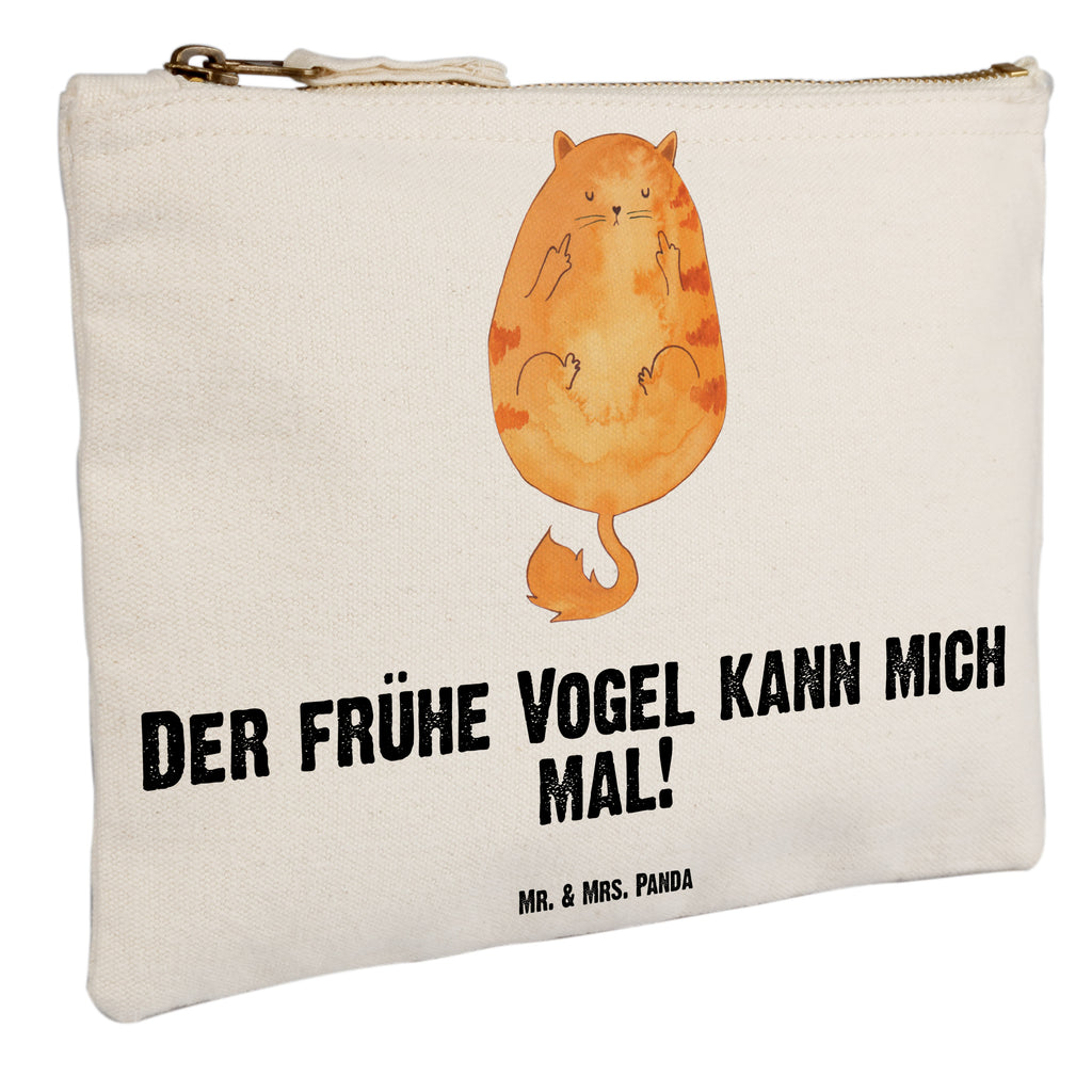 Schminktasche Katze Frühaufsteher Schminktasche, Kosmetiktasche, Kosmetikbeutel, Stiftemäppchen, Etui, Federmappe, Makeup, XXL, Schminketui, Kosmetiketui, Schlamperetui, Katze, Katzenmotiv, Katzenfan, Katzendeko, Katzenfreund, Katzenliebhaber, Katzenprodukte, Katzenartikel, Katzenaccessoires, Katzensouvenirs, Katzenliebhaberprodukte, Katzenmotive, Der frühe Vogel kann mich mal, Morgenmuffel, Frühaufsteher, Kaffee, Katzen, Kater, Mietze