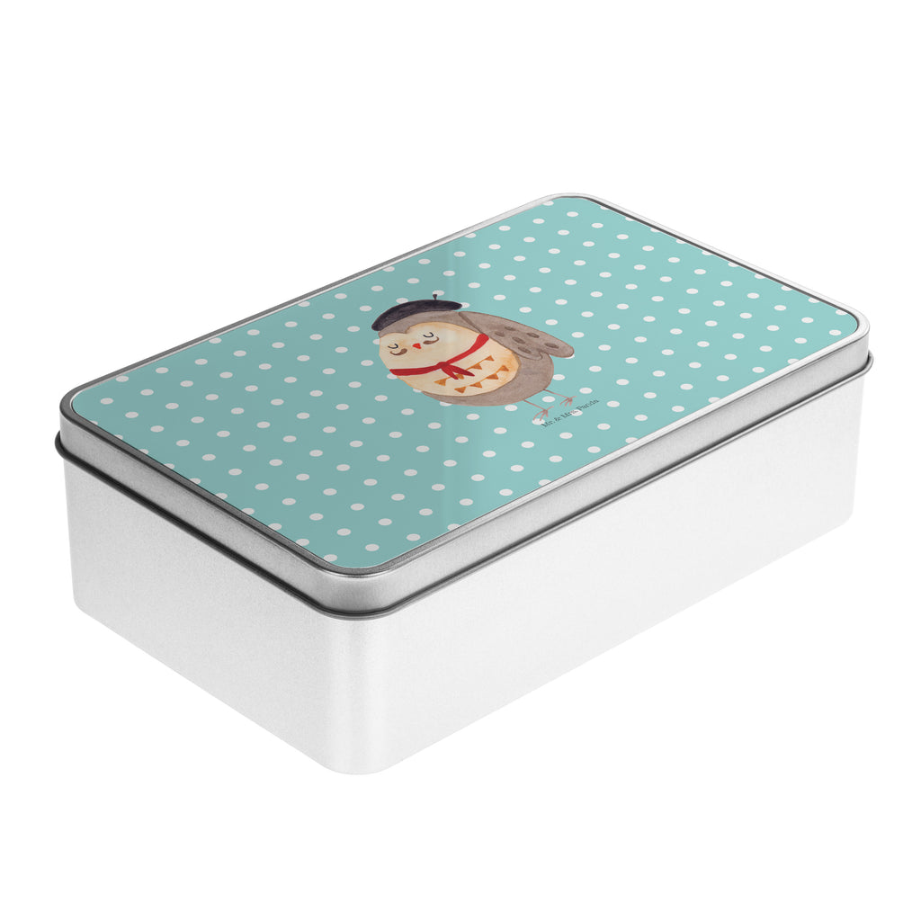 Metalldose rechteckig Eule Französisch Blechdose, Metalldose, Blechbox, Container, Keksdose, Vorratsdose, Vorratsbox, Döschen, Versperbox, Vesperdose, Aufbewahrungsdose, Aufbewahrungsbox, Aluminiumdose, Dose, Eule, Eulen, Eule Deko, Owl, hibou, La vie est belle, das Leben ist schön, Spruch schön, Spruch Französisch, Frankreich