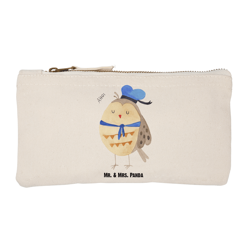 Schminktasche Eule Matrosen Schminktasche, Kosmetiktasche, Kosmetikbeutel, Stiftemäppchen, Etui, Federmappe, Makeup, XXL, Schminketui, Kosmetiketui, Schlamperetui, Eule, Eule Spruch, Eule Deko, Owl, Wortspiel lustig, Matrose, Freundin, Ehe, Seefahrer, Heimathafen, Hochzeitstag Geschenk