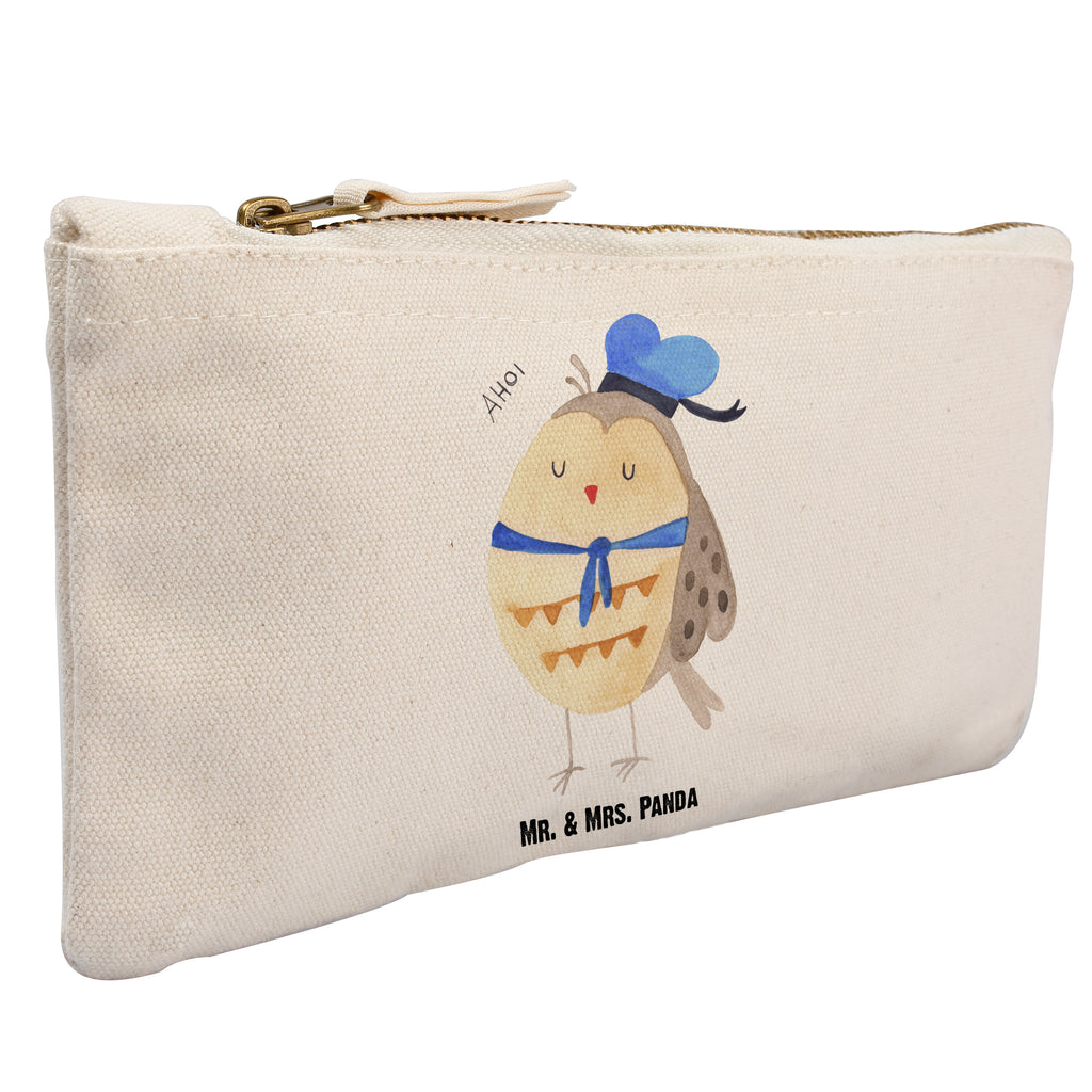 Schminktasche Eule Matrosen Schminktasche, Kosmetiktasche, Kosmetikbeutel, Stiftemäppchen, Etui, Federmappe, Makeup, XXL, Schminketui, Kosmetiketui, Schlamperetui, Eule, Eule Spruch, Eule Deko, Owl, Wortspiel lustig, Matrose, Freundin, Ehe, Seefahrer, Heimathafen, Hochzeitstag Geschenk