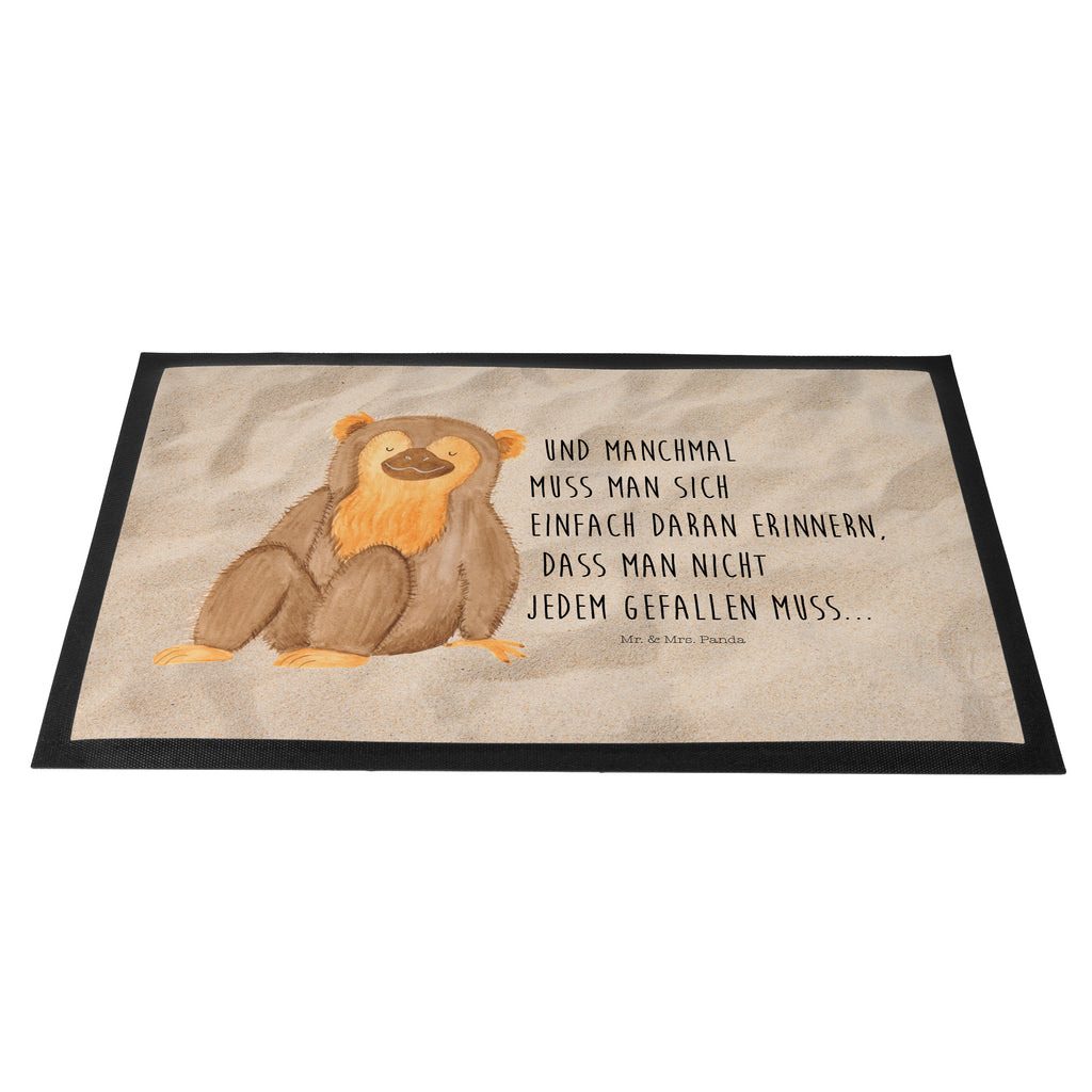 Fußmatte Affe Affe, Äffchen, Affen, Selbstliebe, Respekt, Motivation, Selbstachtung, Liebe, Selbstbewusstsein, Selfcare	 Türvorleger, Schmutzmatte, Fußabtreter, Matte, Schmutzfänger, Fußabstreifer, Schmutzfangmatte, Türmatte, Motivfußmatte,  Haustürmatte, Vorleger  Afrika, Wildtiere