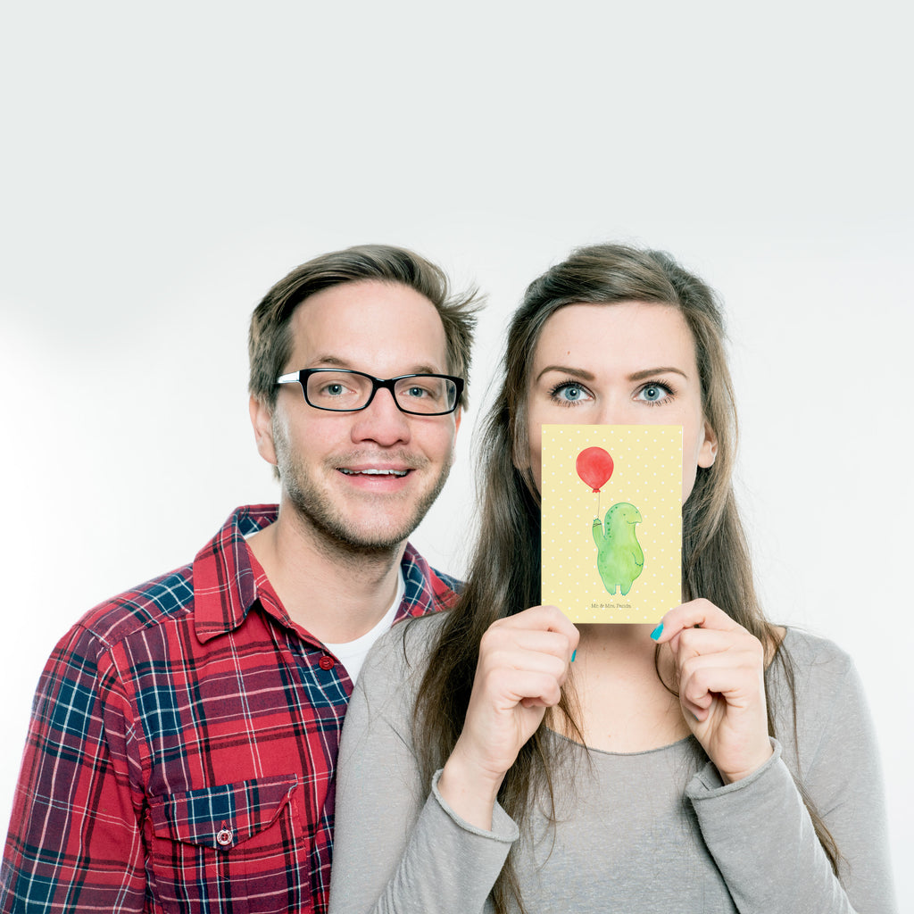 Postkarte Schildkröte Luftballon Geschenkkarte, Grußkarte, Karte, Einladung, Ansichtskarte, Geburtstagskarte, Einladungskarte, Dankeskarte, Schildkröte, Schildkröten, Mutausbruch, Motivation, Motivationsspruch