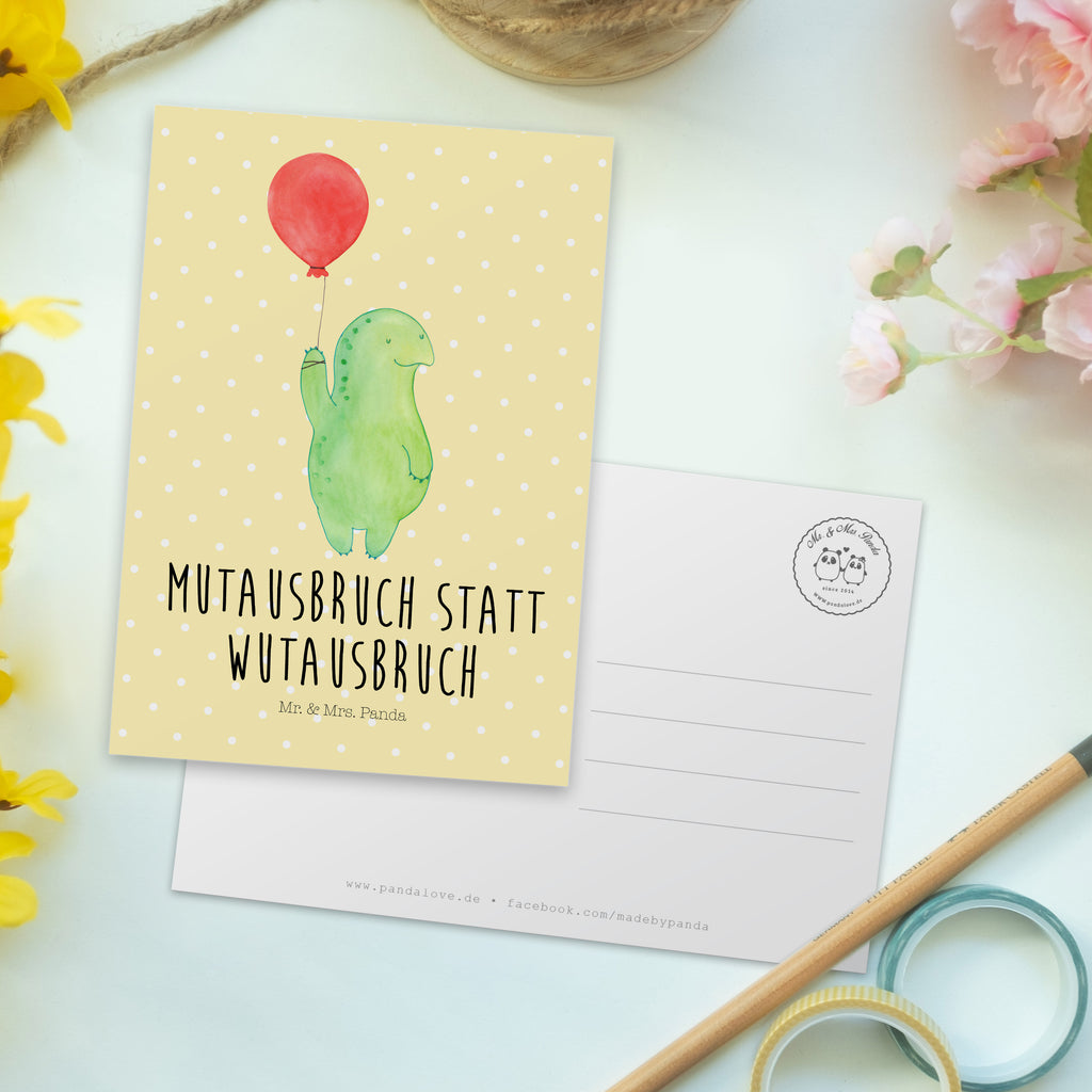 Postkarte Schildkröte Luftballon Geschenkkarte, Grußkarte, Karte, Einladung, Ansichtskarte, Geburtstagskarte, Einladungskarte, Dankeskarte, Schildkröte, Schildkröten, Mutausbruch, Motivation, Motivationsspruch