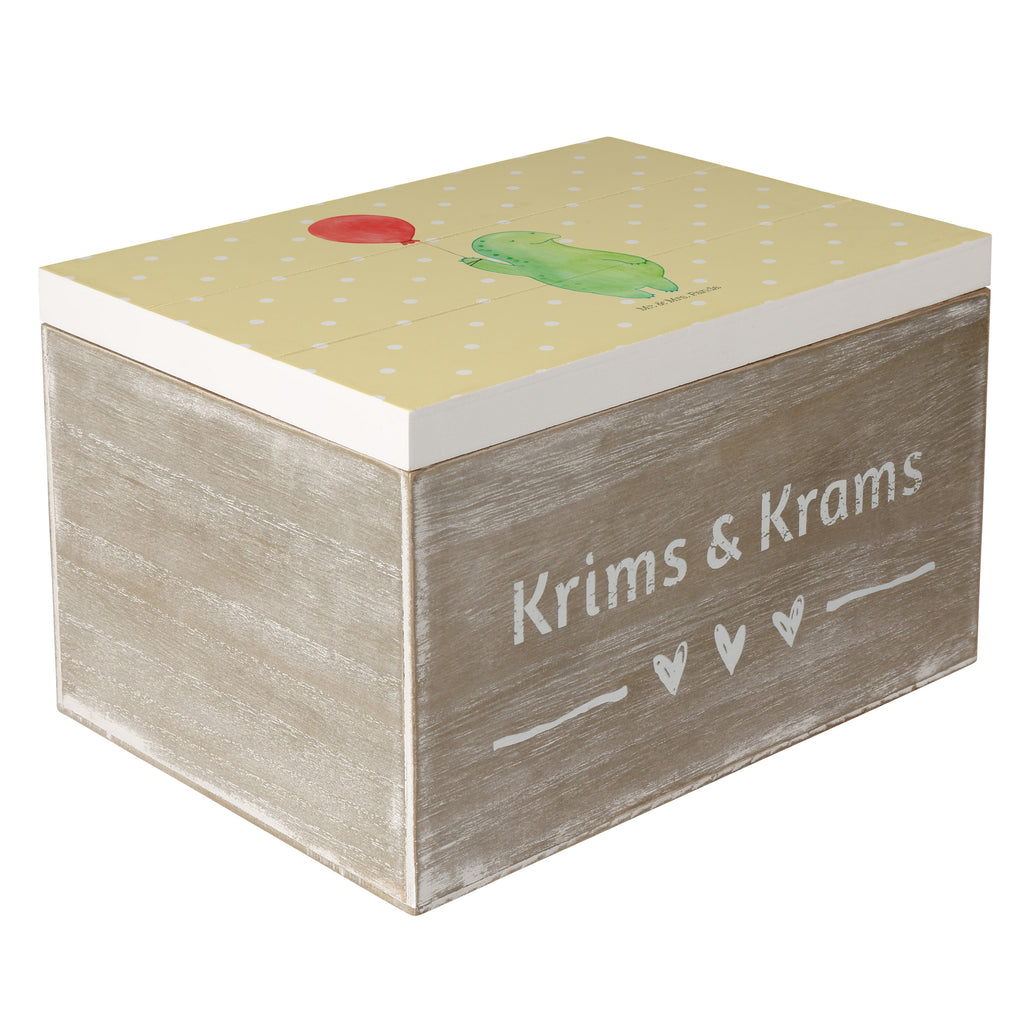 Holzkiste Schildkröte Luftballon Holzkiste, Kiste, Schatzkiste, Truhe, Schatulle, XXL, Erinnerungsbox, Erinnerungskiste, Dekokiste, Aufbewahrungsbox, Schildkröte, Schildkröten, Mutausbruch, Motivation, Motivationsspruch