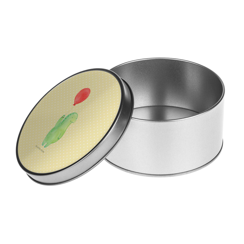 Blechdose rund Schildkröte Luftballon Metalldose, Keksdose, Dose, Vorratsdose, Geschenkbox, Schildkröte, Schildkröten, Mutausbruch, Motivation, Motivationsspruch
