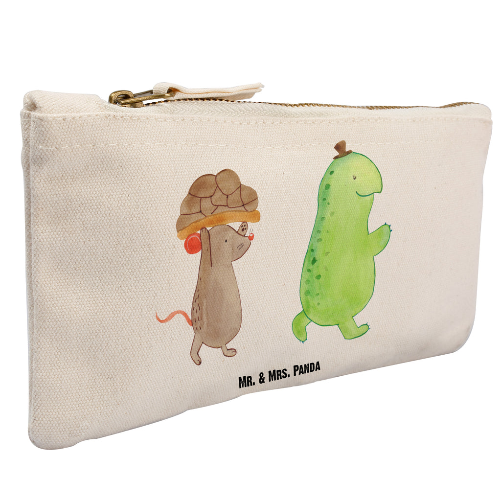 Schminktasche Schildkröte & Maus Schminktasche, Kosmetiktasche, Kosmetikbeutel, Stiftemäppchen, Etui, Federmappe, Makeup, XXL, Schminketui, Kosmetiketui, Schlamperetui, Schildkröte, Maus, Freunde, Freundinnen, beste Freunde, beste Freundinnen