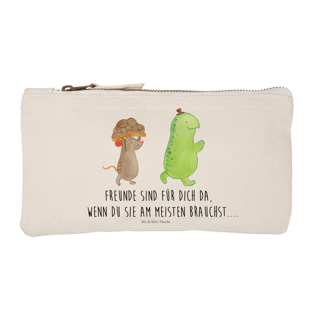 Schminktasche Schildkröte & Maus Schminktasche, Kosmetiktasche, Kosmetikbeutel, Stiftemäppchen, Etui, Federmappe, Makeup, XXL, Schminketui, Kosmetiketui, Schlamperetui, Schildkröte, Maus, Freunde, Freundinnen, beste Freunde, beste Freundinnen