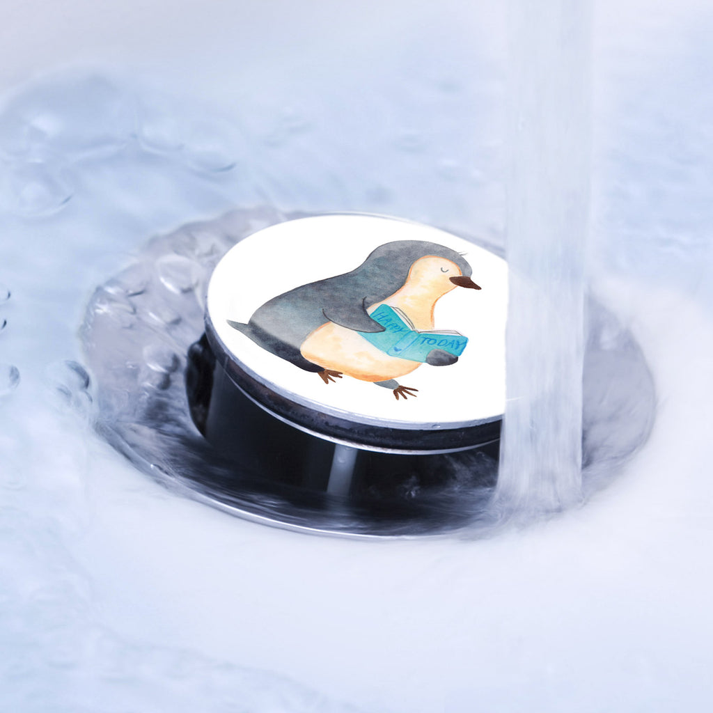 Waschbecken Stöpsel Pinguin Buch Abflussstöpsel, Stöpsel, Waschbecken, Ablaufgarnitur, Waschbecken Stopfen, Pinguin, Pinguine, Buch, Lesen, Bücherwurm, Nichtstun, Faulenzen, Ferien, Urlaub, Freizeit