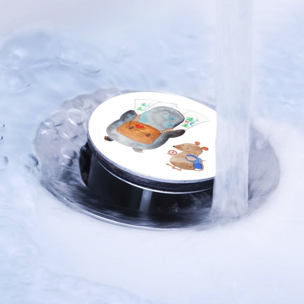 Waschbecken Stöpsel Pinguin & Maus Wanderer Abflussstöpsel, Stöpsel, Waschbecken, Ablaufgarnitur, Waschbecken Stopfen, Pinguin, Pinguine, Abenteurer, Abenteuer, Roadtrip, Ausflug, Wanderlust, wandern