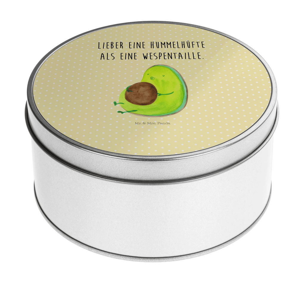 Blechdose rund Avocado pfeift Metalldose, Keksdose, Dose, Vorratsdose, Geschenkbox, Avocado, Veggie, Vegan, Gesund, Diät, Abnehmen, Ernährung, dick sein, Pummelfee
