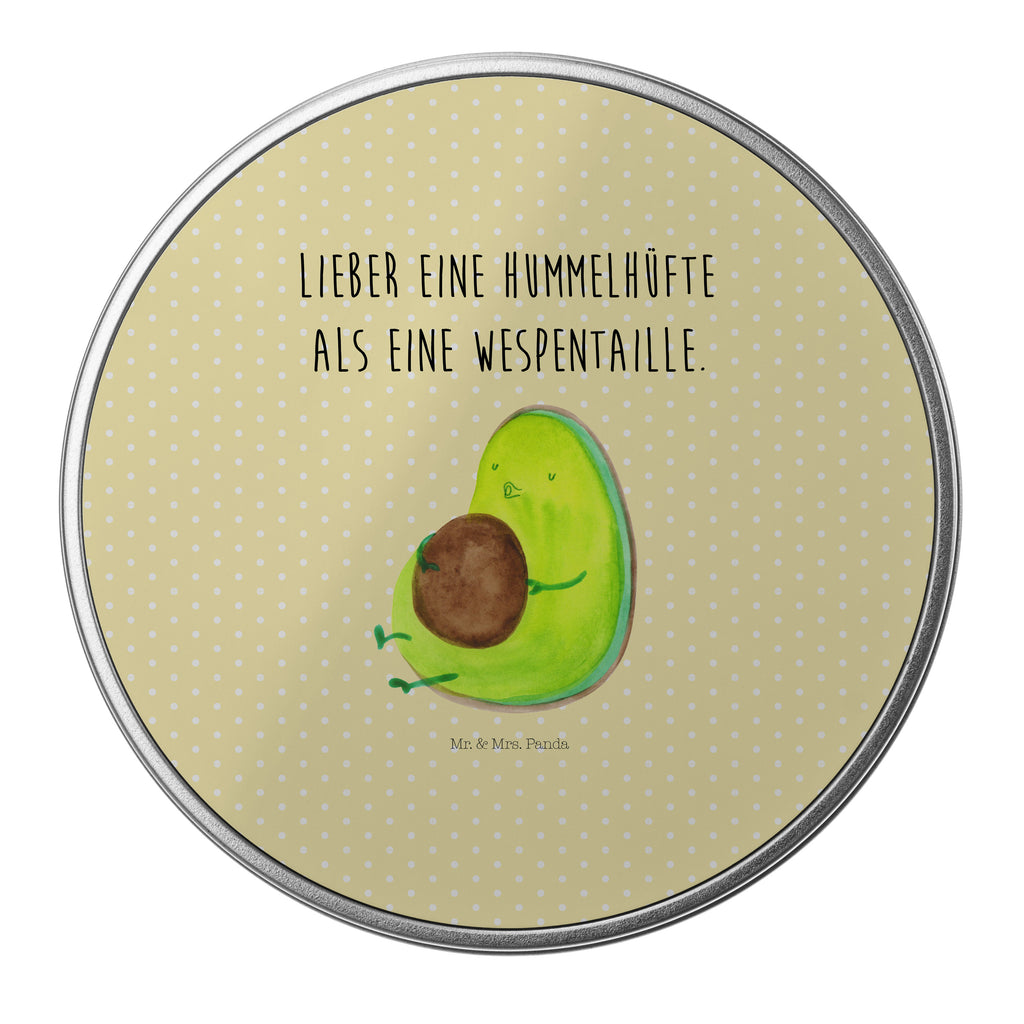 Blechdose rund Avocado pfeift Metalldose, Keksdose, Dose, Vorratsdose, Geschenkbox, Avocado, Veggie, Vegan, Gesund, Diät, Abnehmen, Ernährung, dick sein, Pummelfee