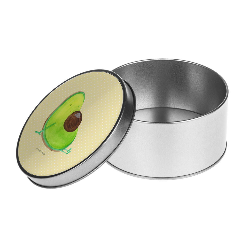 Blechdose rund Avocado schwanger Metalldose, Keksdose, Dose, Vorratsdose, Geschenkbox, Avocado, Veggie, Vegan, Gesund, schwanger, Schwangerschaft, Babyparty, Babyshower