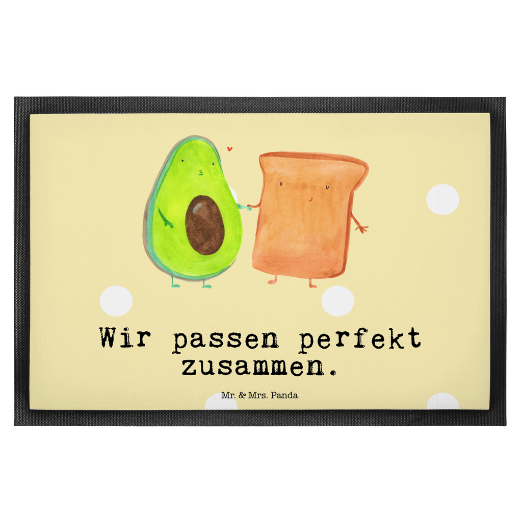 Fußmatte Avocado + Toast Avocado, Toast, Toastbrot, Liebespaar, Pärchen, Freund, Freundin, Verlobt, Verlobungsparty, Hochzeit, Hochzeitsgeschenk, Jahrestag, Jahrestagsgeschenk, Türvorleger, Schmutzmatte, Fußabtreter, Matte, Schmutzfänger, Fußabstreifer, Schmutzfangmatte, Türmatte, Motivfußmatte,  Haustürmatte, Vorleger  Avocado, Veggie, Vegan, Gesund