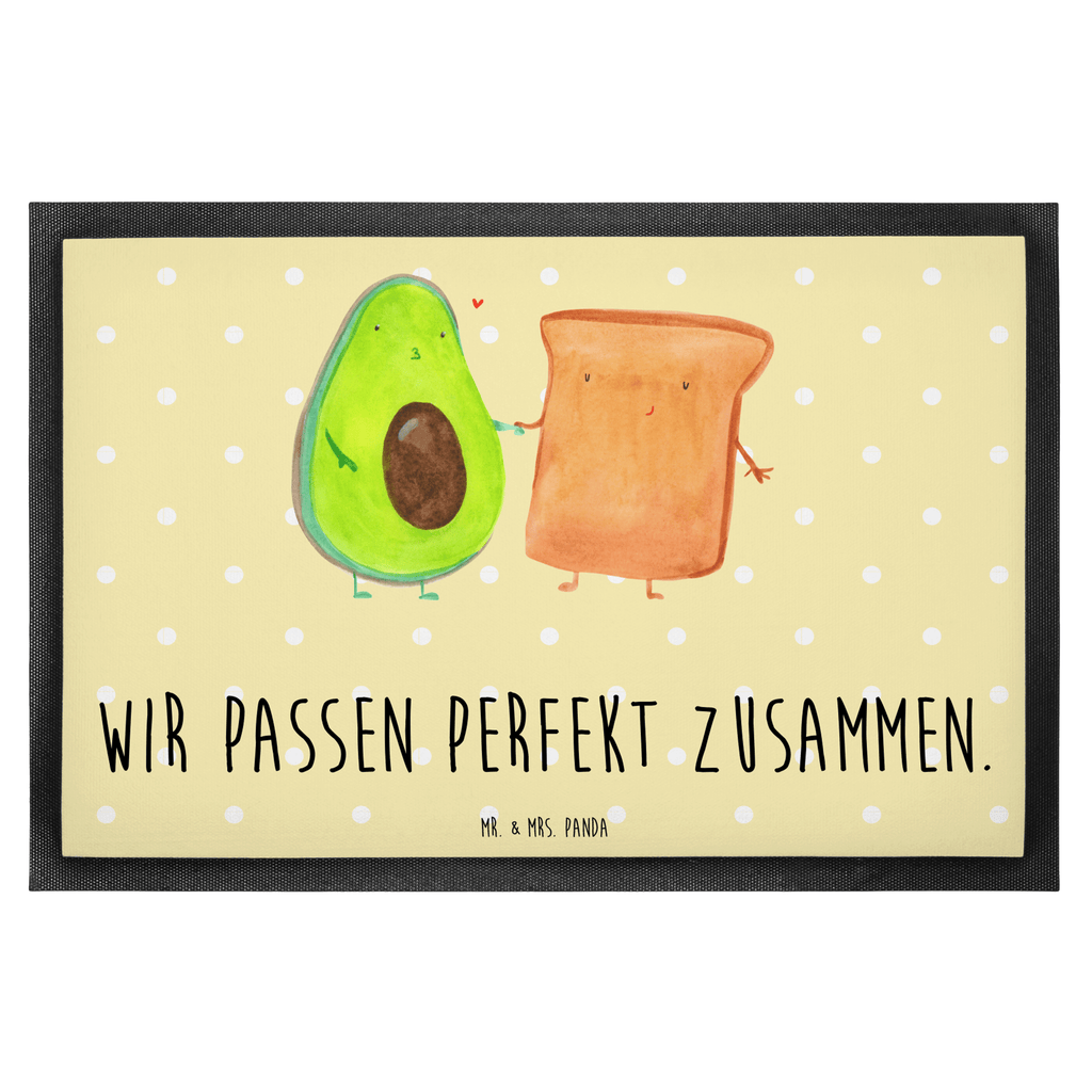 Fußmatte Avocado + Toast Avocado, Toast, Toastbrot, Liebespaar, Pärchen, Freund, Freundin, Verlobt, Verlobungsparty, Hochzeit, Hochzeitsgeschenk, Jahrestag, Jahrestagsgeschenk, Türvorleger, Schmutzmatte, Fußabtreter, Matte, Schmutzfänger, Fußabstreifer, Schmutzfangmatte, Türmatte, Motivfußmatte,  Haustürmatte, Vorleger  Avocado, Veggie, Vegan, Gesund
