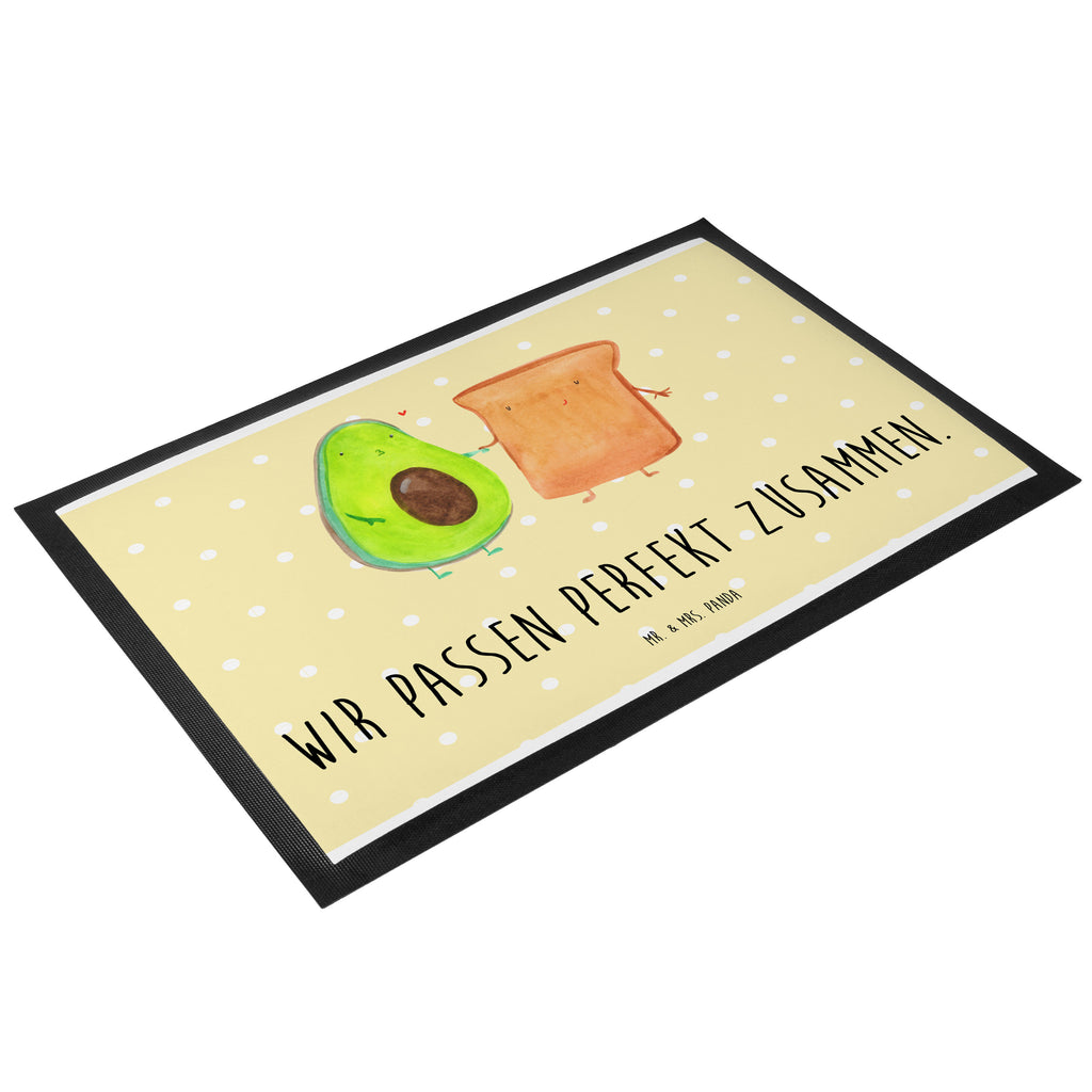 Fußmatte Avocado + Toast Avocado, Toast, Toastbrot, Liebespaar, Pärchen, Freund, Freundin, Verlobt, Verlobungsparty, Hochzeit, Hochzeitsgeschenk, Jahrestag, Jahrestagsgeschenk, Türvorleger, Schmutzmatte, Fußabtreter, Matte, Schmutzfänger, Fußabstreifer, Schmutzfangmatte, Türmatte, Motivfußmatte,  Haustürmatte, Vorleger  Avocado, Veggie, Vegan, Gesund