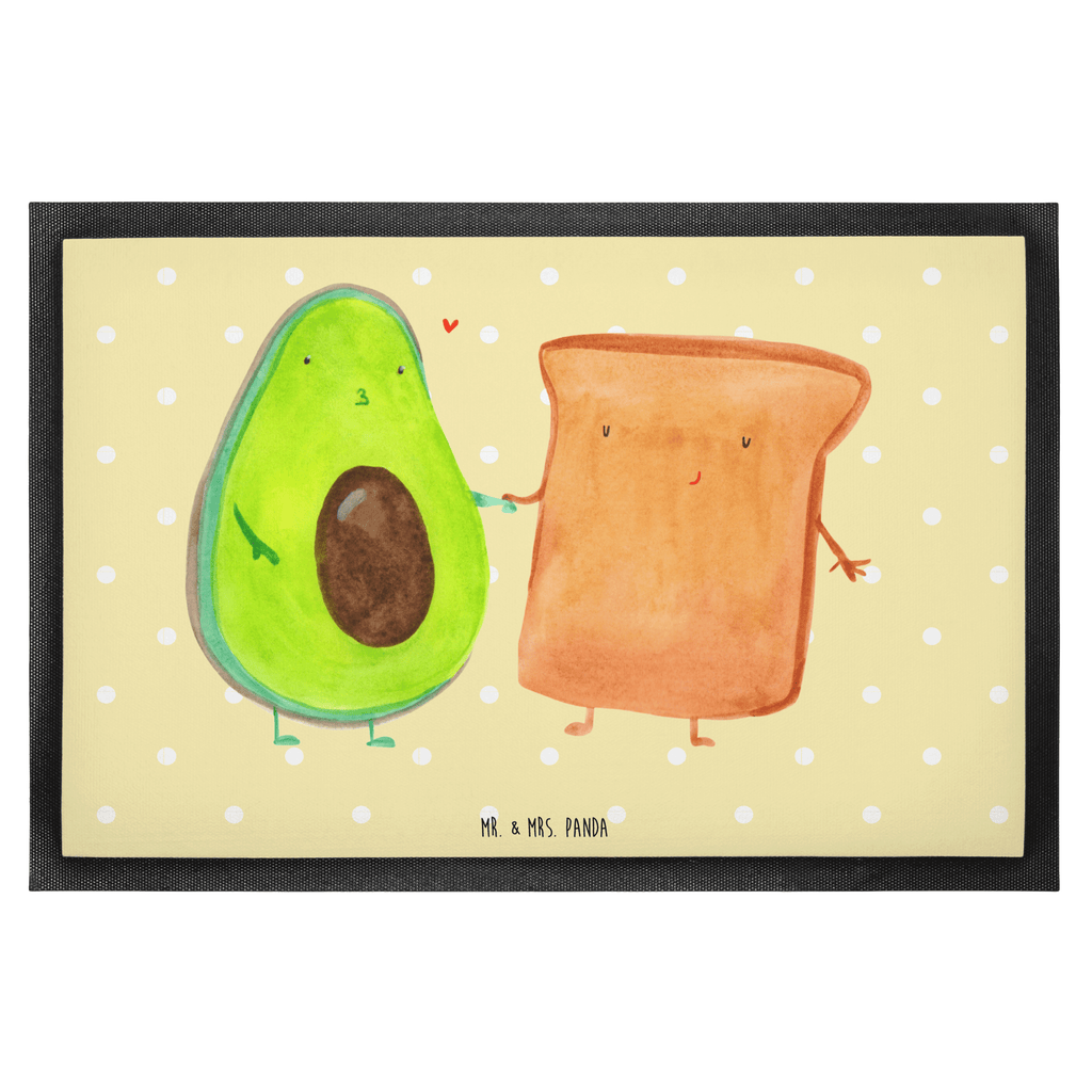 Fußmatte Avocado + Toast Avocado, Toast, Toastbrot, Liebespaar, Pärchen, Freund, Freundin, Verlobt, Verlobungsparty, Hochzeit, Hochzeitsgeschenk, Jahrestag, Jahrestagsgeschenk, Türvorleger, Schmutzmatte, Fußabtreter, Matte, Schmutzfänger, Fußabstreifer, Schmutzfangmatte, Türmatte, Motivfußmatte,  Haustürmatte, Vorleger  Avocado, Veggie, Vegan, Gesund
