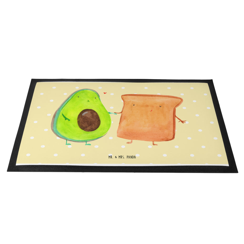 Fußmatte Avocado + Toast Avocado, Toast, Toastbrot, Liebespaar, Pärchen, Freund, Freundin, Verlobt, Verlobungsparty, Hochzeit, Hochzeitsgeschenk, Jahrestag, Jahrestagsgeschenk, Türvorleger, Schmutzmatte, Fußabtreter, Matte, Schmutzfänger, Fußabstreifer, Schmutzfangmatte, Türmatte, Motivfußmatte,  Haustürmatte, Vorleger  Avocado, Veggie, Vegan, Gesund