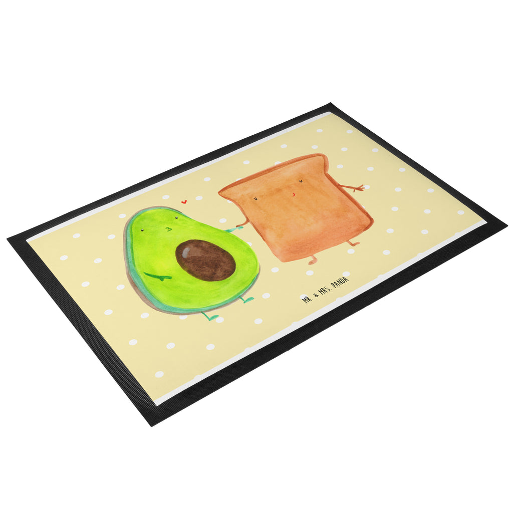 Fußmatte Avocado + Toast Avocado, Toast, Toastbrot, Liebespaar, Pärchen, Freund, Freundin, Verlobt, Verlobungsparty, Hochzeit, Hochzeitsgeschenk, Jahrestag, Jahrestagsgeschenk, Türvorleger, Schmutzmatte, Fußabtreter, Matte, Schmutzfänger, Fußabstreifer, Schmutzfangmatte, Türmatte, Motivfußmatte,  Haustürmatte, Vorleger  Avocado, Veggie, Vegan, Gesund