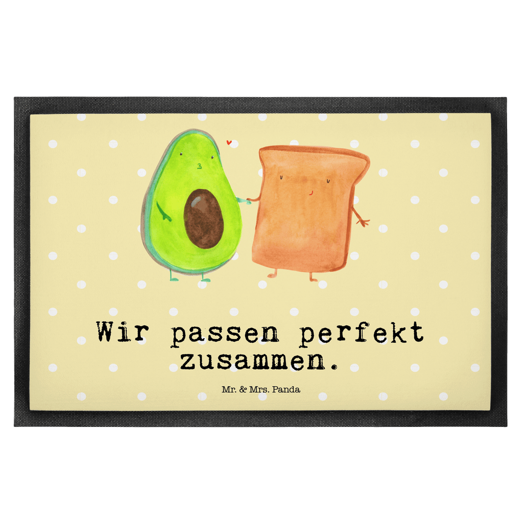 Fußmatte Avocado + Toast Avocado, Toast, Toastbrot, Liebespaar, Pärchen, Freund, Freundin, Verlobt, Verlobungsparty, Hochzeit, Hochzeitsgeschenk, Jahrestag, Jahrestagsgeschenk, Türvorleger, Schmutzmatte, Fußabtreter, Matte, Schmutzfänger, Fußabstreifer, Schmutzfangmatte, Türmatte, Motivfußmatte,  Haustürmatte, Vorleger  Avocado, Veggie, Vegan, Gesund