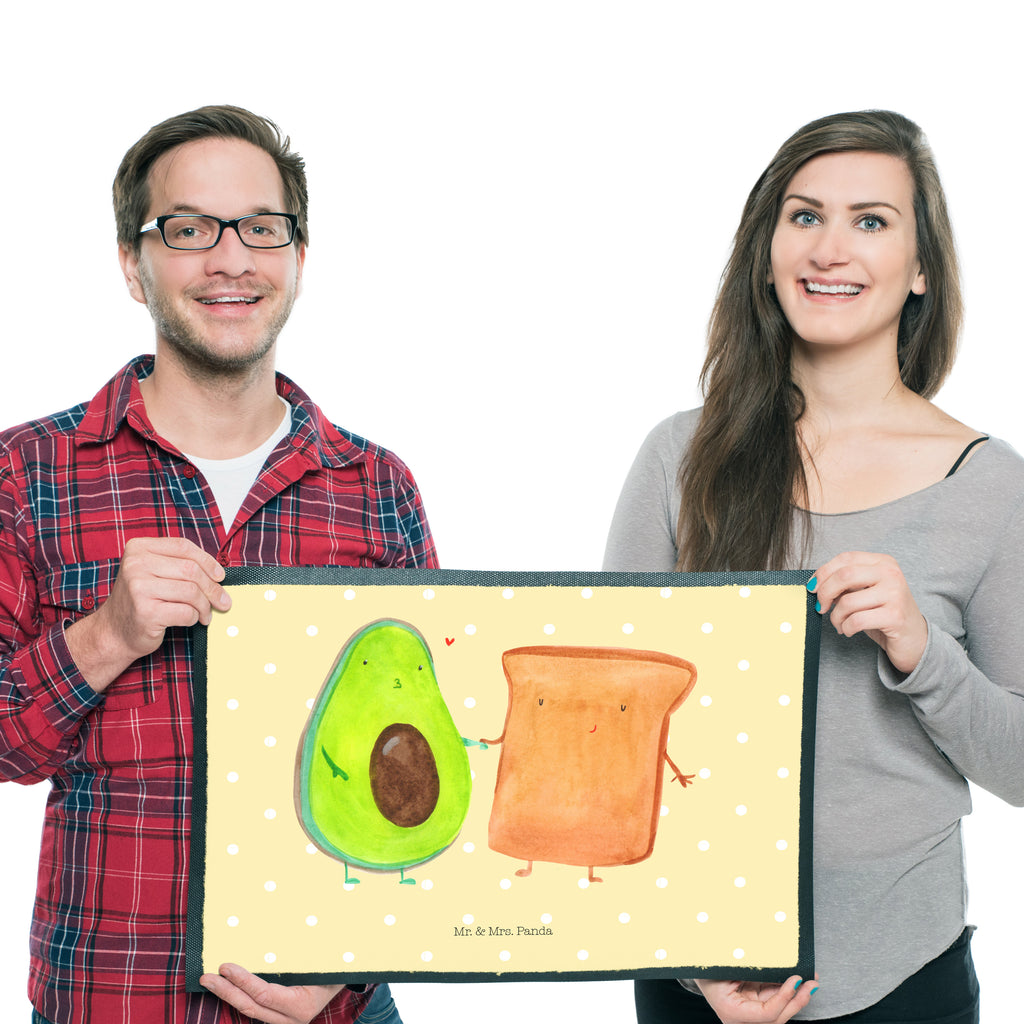 Fußmatte Avocado + Toast Avocado, Toast, Toastbrot, Liebespaar, Pärchen, Freund, Freundin, Verlobt, Verlobungsparty, Hochzeit, Hochzeitsgeschenk, Jahrestag, Jahrestagsgeschenk, Türvorleger, Schmutzmatte, Fußabtreter, Matte, Schmutzfänger, Fußabstreifer, Schmutzfangmatte, Türmatte, Motivfußmatte,  Haustürmatte, Vorleger  Avocado, Veggie, Vegan, Gesund