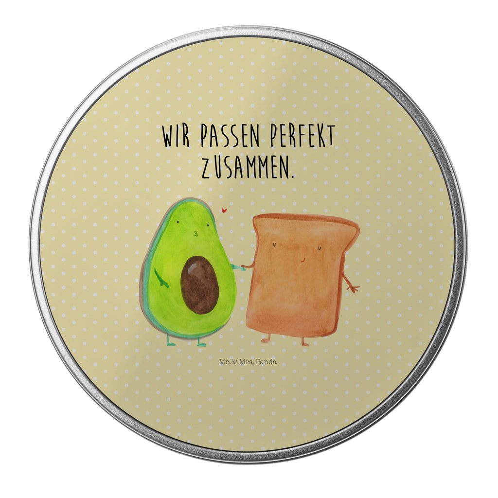 Blechdose rund Avocado + Toast Metalldose, Keksdose, Dose, Vorratsdose, Geschenkbox, Avocado, Veggie, Vegan, Gesund, Toast, Toastbrot, Liebespaar, Pärchen, Freund, Freundin, Verlobt, Verlobungsparty, Hochzeit, Hochzeitsgeschenk, Jahrestag, Jahrestagsgeschenk