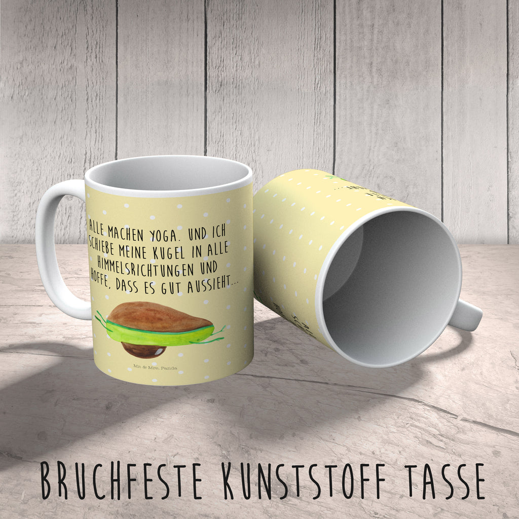 Kindertasse Avocado Yoga Kunststoff Tasse, Kindergarten, Tasse, Trinkbecher, Camping Becher, Kaffeetasse, Kunststoffbecher, Kindergartenbecher, Outdoorgeschirr, Kunststoffgeschirr, Reisebecher, Reisetasse, Kinderbecher, Avocado, Veggie, Vegan, Gesund, Avocado Yoga Vegan