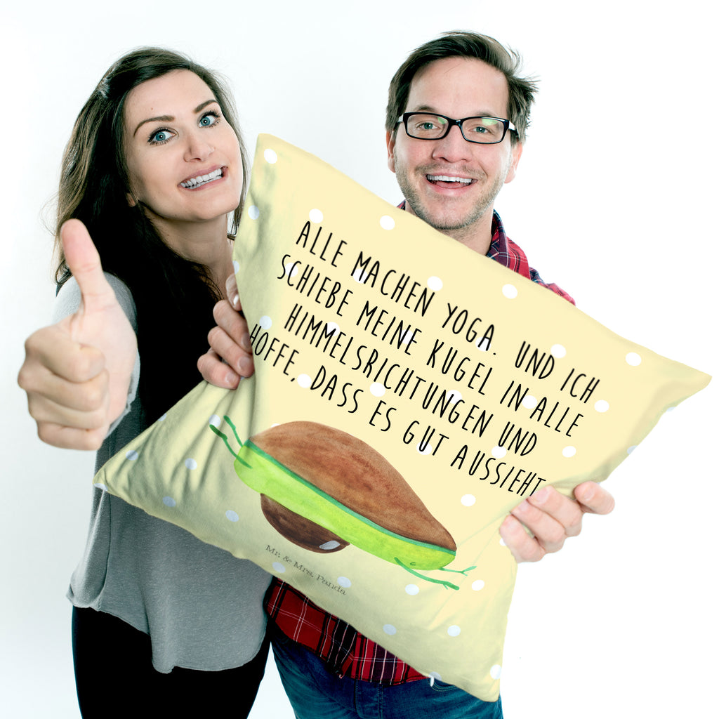 40x40 Kissen Avocado Yoga Kissenhülle, Kopfkissen, Sofakissen, Dekokissen, Motivkissen, Avocado, Veggie, Vegan, Gesund, Avocado Yoga Vegan