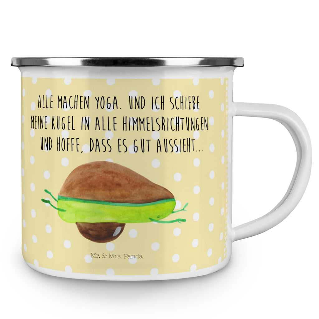 Camping Emaille Tasse Avocado Yoga Campingtasse, Trinkbecher, Metalltasse, Outdoor Tasse, Emaille Trinkbecher, Blechtasse Outdoor, Emaille Campingbecher, Edelstahl Trinkbecher, Metalltasse für Camping, Kaffee Blechtasse, Camping Tasse Metall, Avocado, Veggie, Vegan, Gesund, Avocado Yoga Vegan
