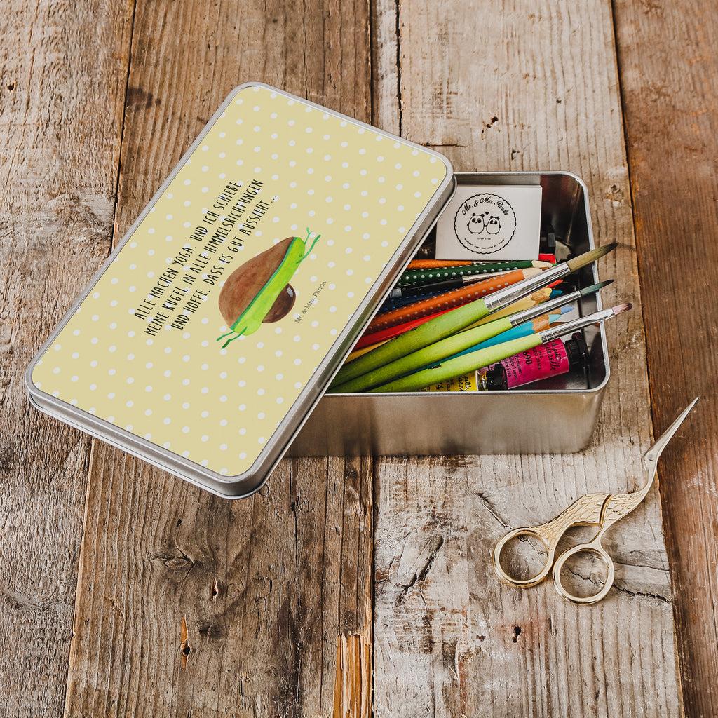 Metalldose rechteckig Avocado Yoga Blechdose, Metalldose, Blechbox, Container, Keksdose, Vorratsdose, Vorratsbox, Döschen, Versperbox, Vesperdose, Aufbewahrungsdose, Aufbewahrungsbox, Aluminiumdose, Dose, Avocado, Veggie, Vegan, Gesund, Avocado Yoga Vegan