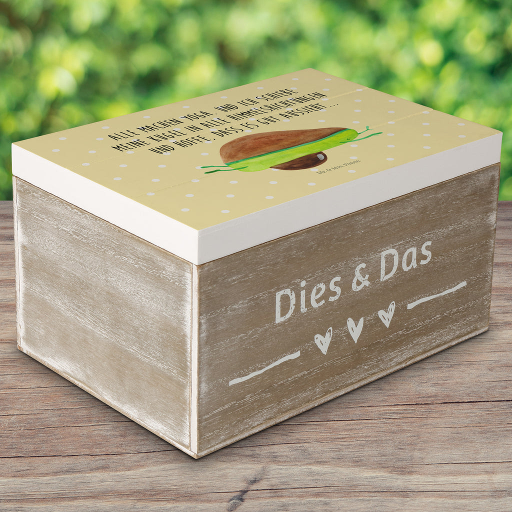 Holzkiste Avocado Yoga Holzkiste, Kiste, Schatzkiste, Truhe, Schatulle, XXL, Erinnerungsbox, Erinnerungskiste, Dekokiste, Aufbewahrungsbox, Avocado, Veggie, Vegan, Gesund, Avocado Yoga Vegan