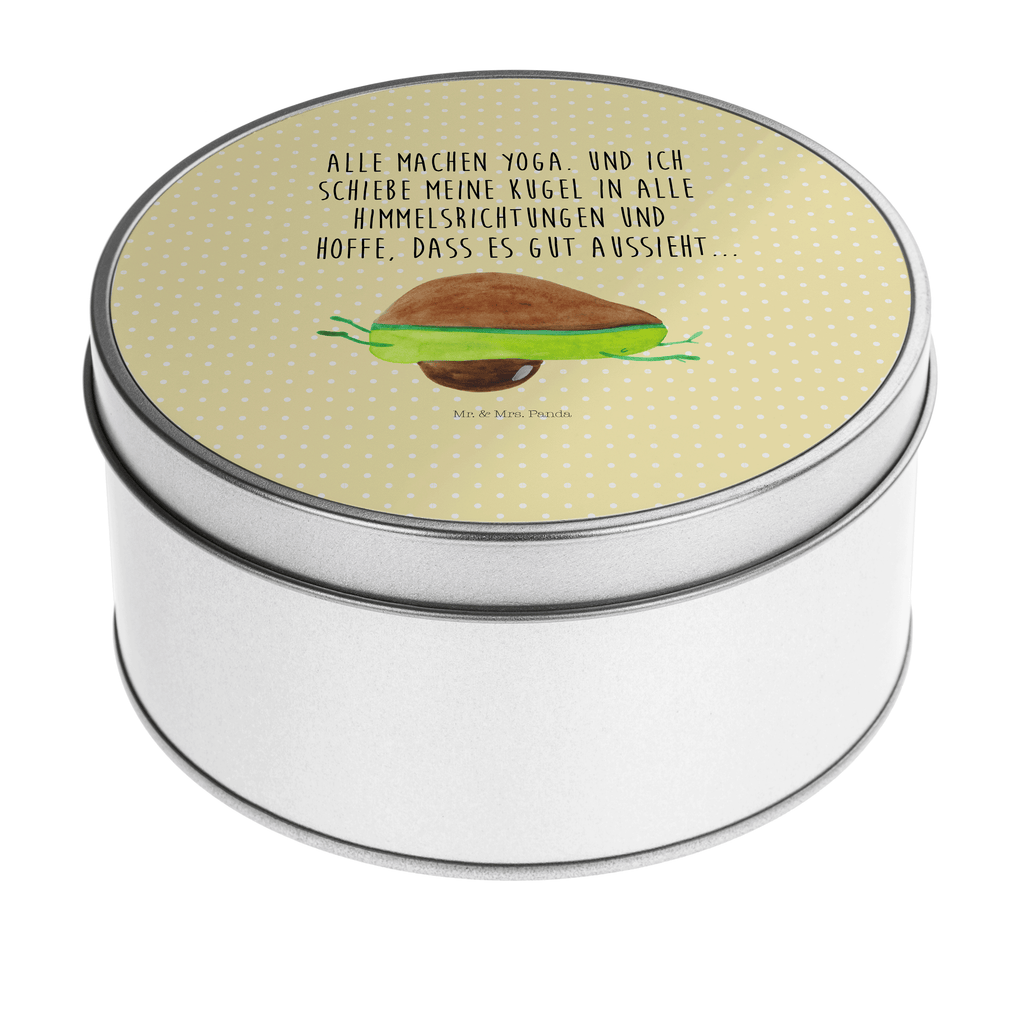 Blechdose rund Avocado Yoga Metalldose, Keksdose, Dose, Vorratsdose, Geschenkbox, Avocado, Veggie, Vegan, Gesund, Avocado Yoga Vegan