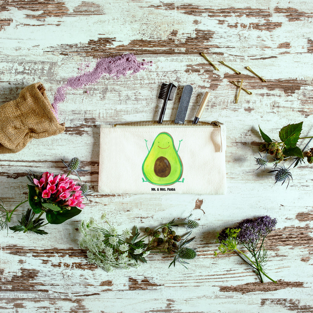 Schminktasche Avocado Happy Schminktasche, Kosmetiktasche, Kosmetikbeutel, Stiftemäppchen, Etui, Federmappe, Makeup, XXL, Schminketui, Kosmetiketui, Schlamperetui, Avocado, Veggie, Vegan, Gesund, Chaos